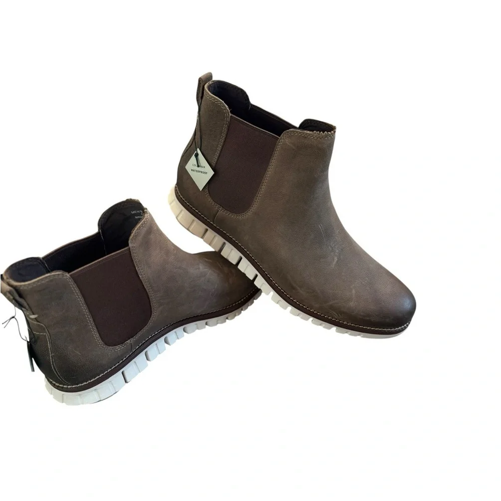 Cole Haan Zerogravity Brown Nubuck Chukka Boots with White Sole